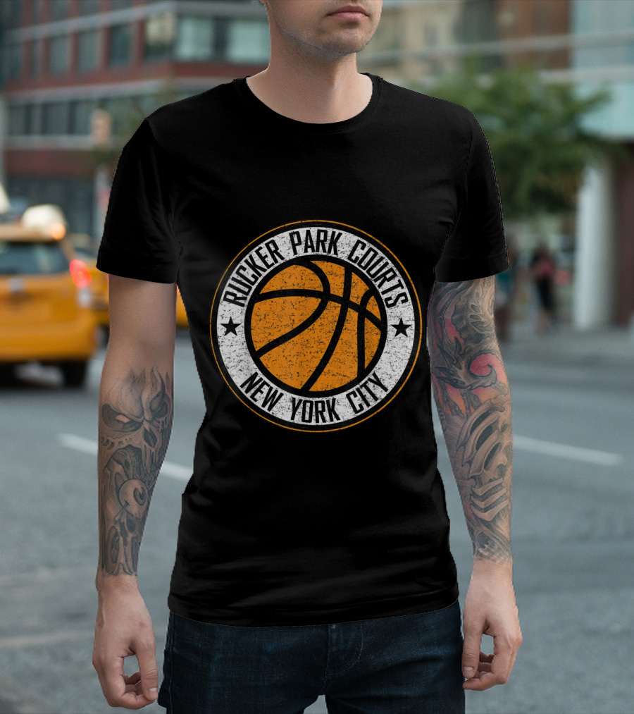 Rucker Park Courts New York City Basketball Circle T-Shirt