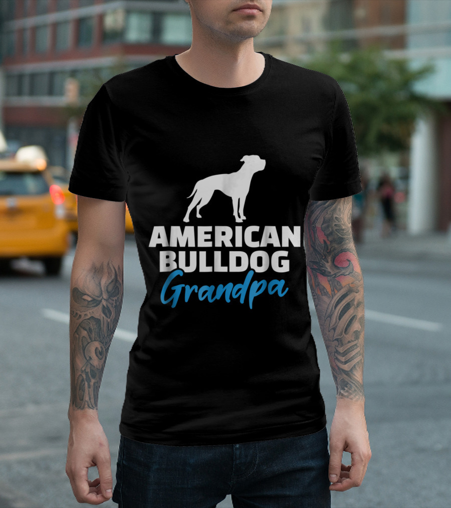 American Bulldog Grandpa Mens T-Shirt