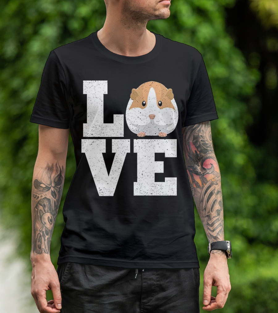 LOVE Guinea Pig Hamsters Lovers Cute Pet Graphics T-Shirt