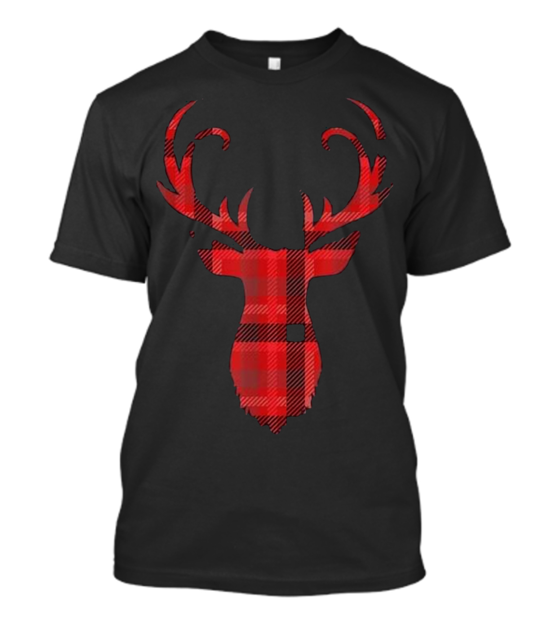 Classic Red And Black Plaid Deer T-Shirt