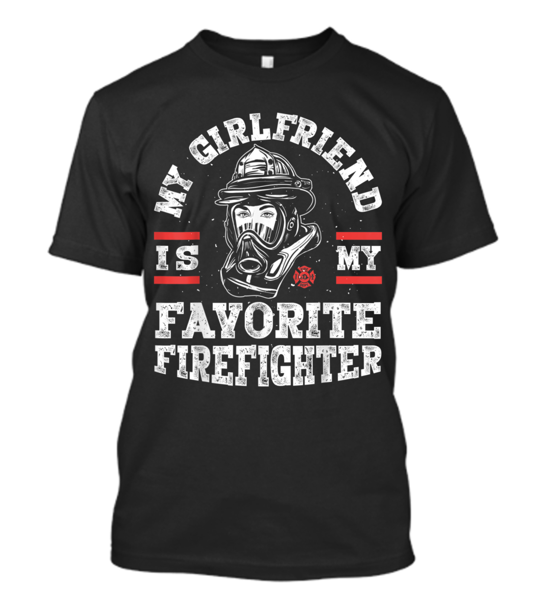 My Girlfriend Is My Favorite Firefighter Vintage Firefighting Helmet And Mask T-Shirt