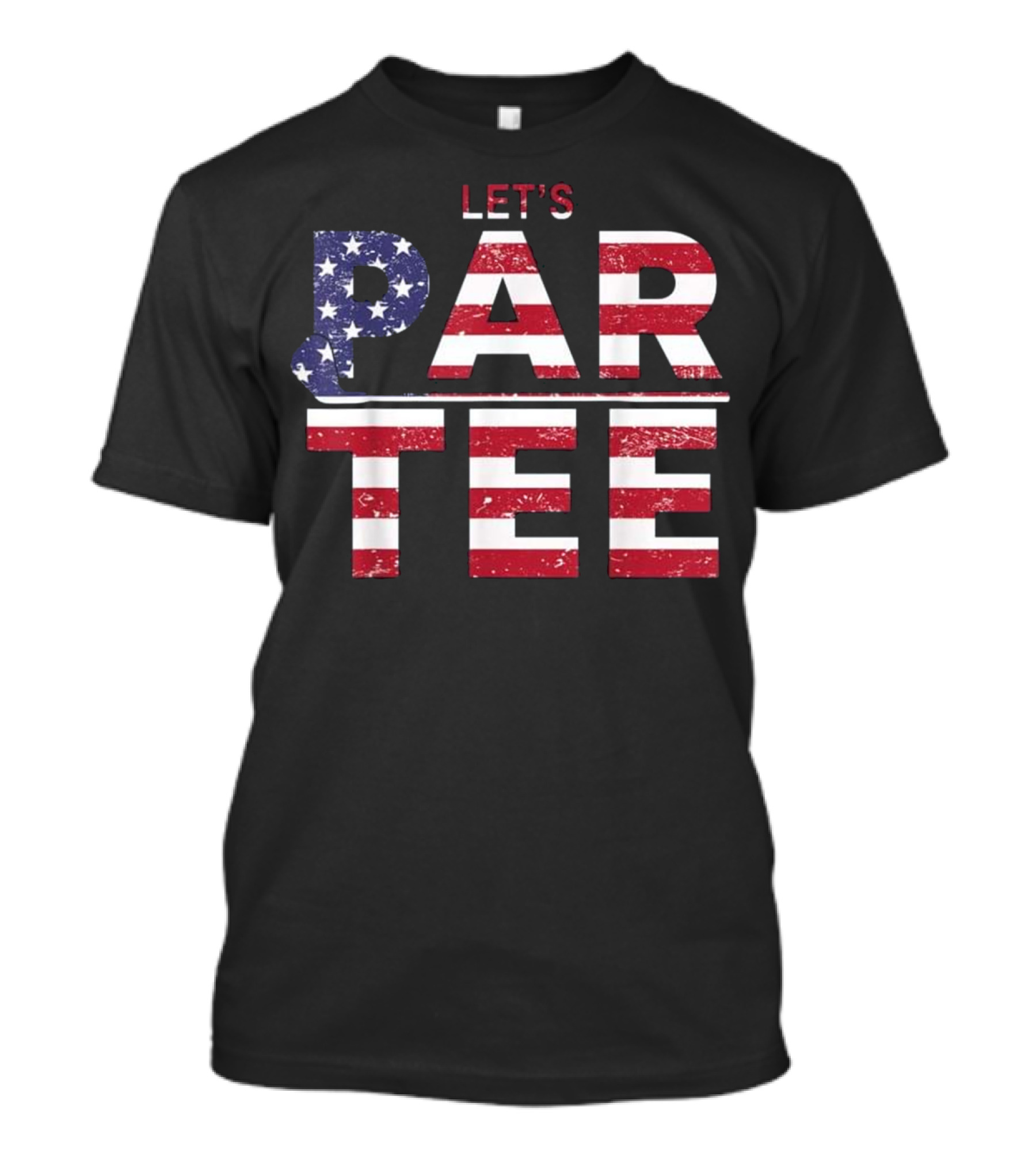 Let's Partee USA Flag Funny 4th Of July Golf T-Shirt