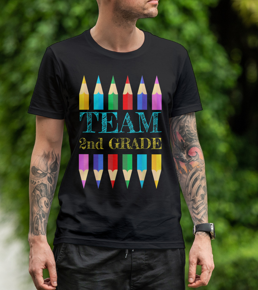 Team 2nd Grade Pencil Squad Teacher T-Shirt