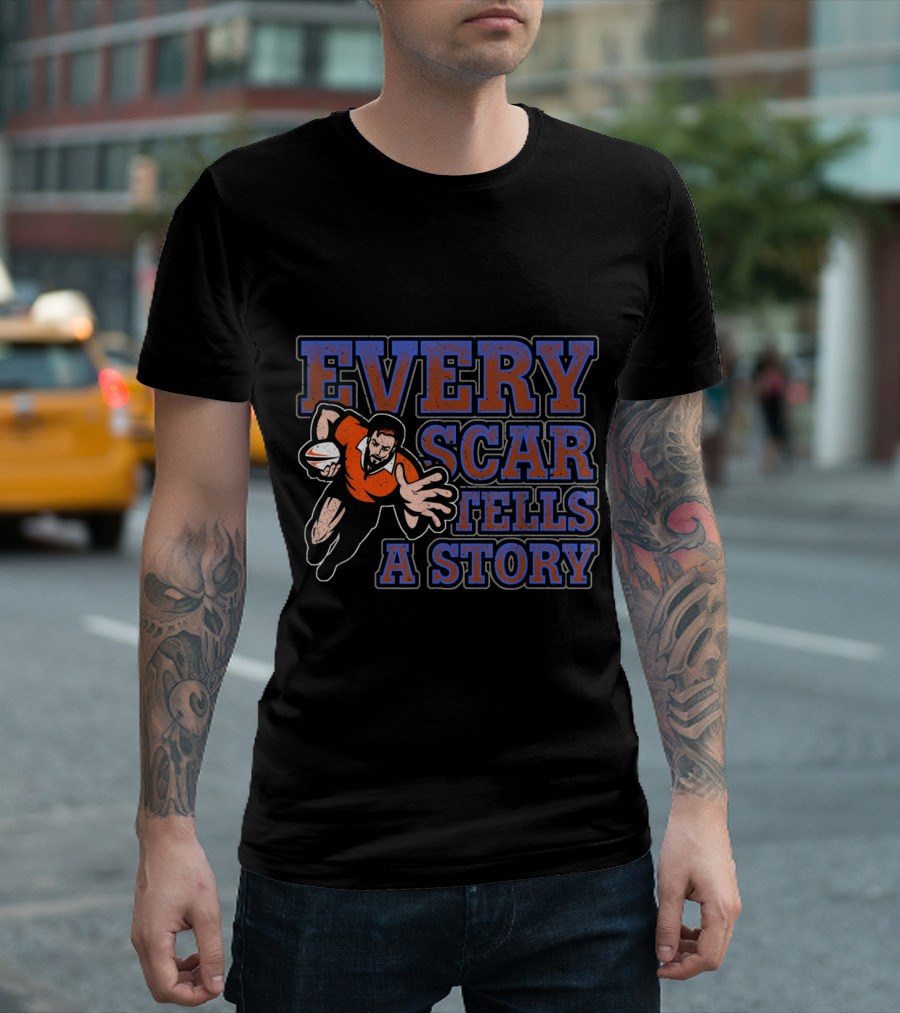 Rugby Every Scar Tells A Story Player Action T-Shirt