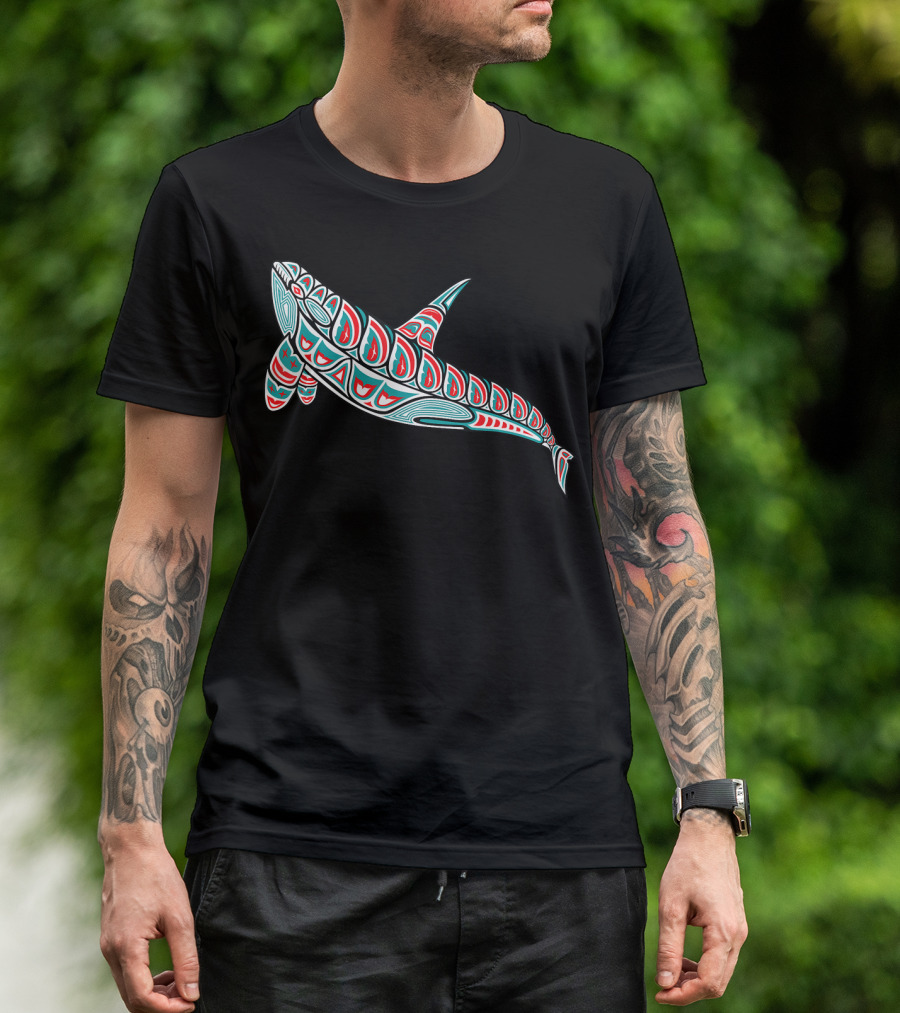Killer Whale Pacific Northwest Native Orca Tribal T-Shirt