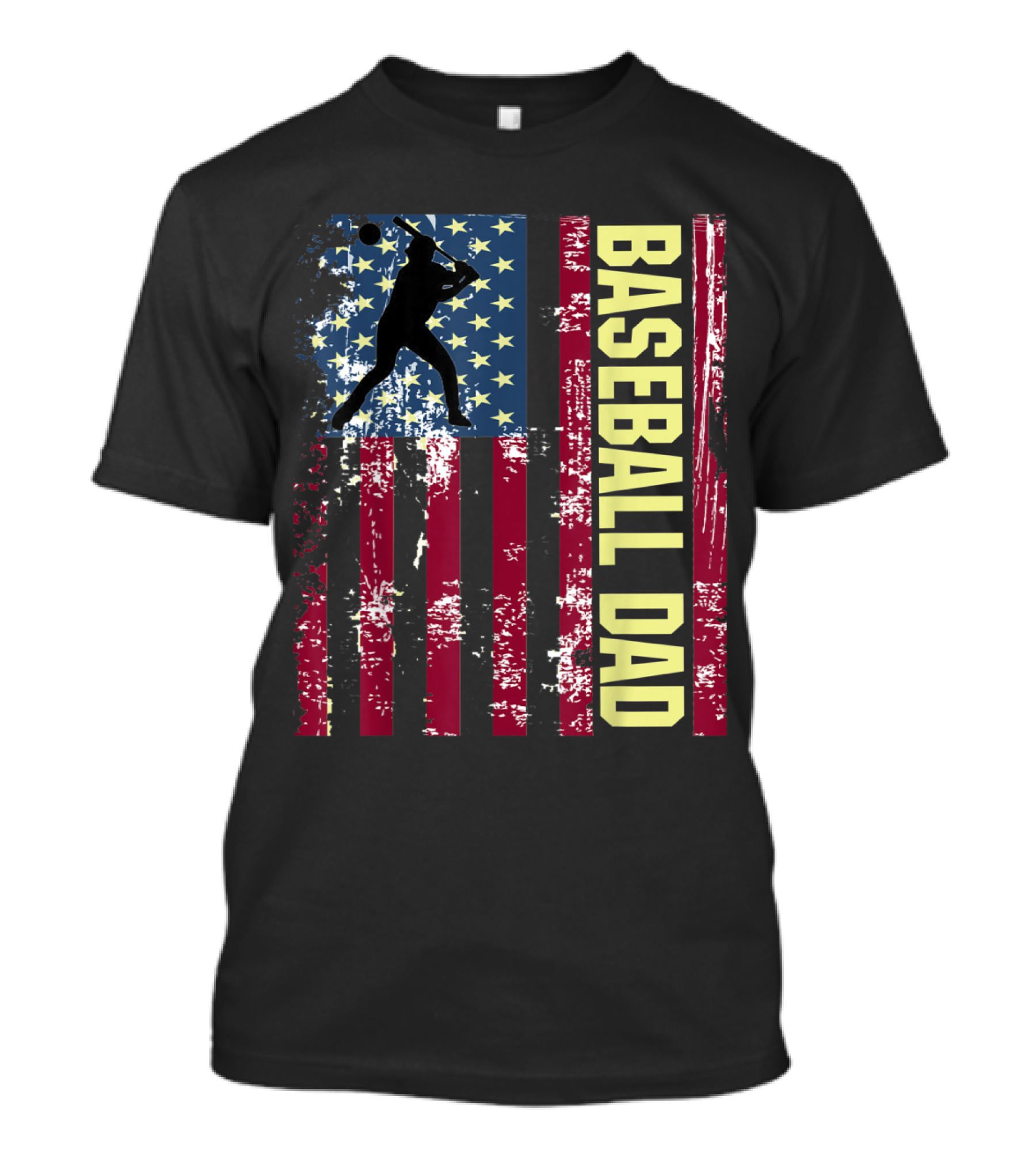 Vintage American Flag Baseball Dad Patriotic T-Shirt