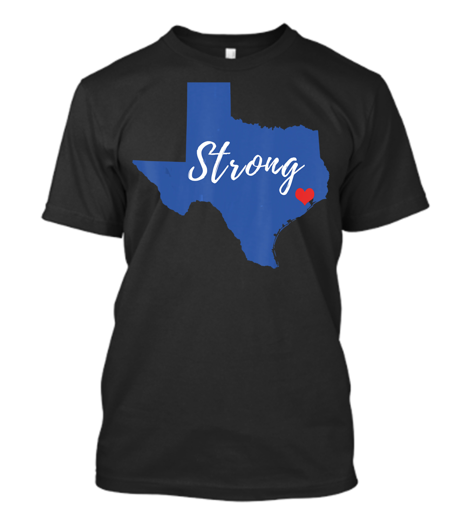 Strong Love Houston Texas With Heart Icon Map T-Shirt
