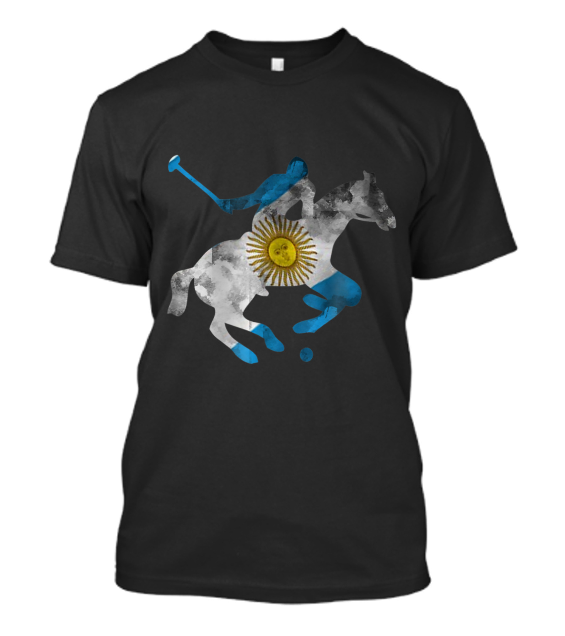 Argentina Flag Polo Horse Vintage Equestrian Riding T-Shirt
