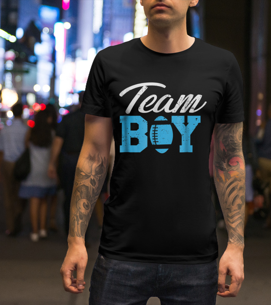 Team Boy Gender Reveal Football T-Shirt