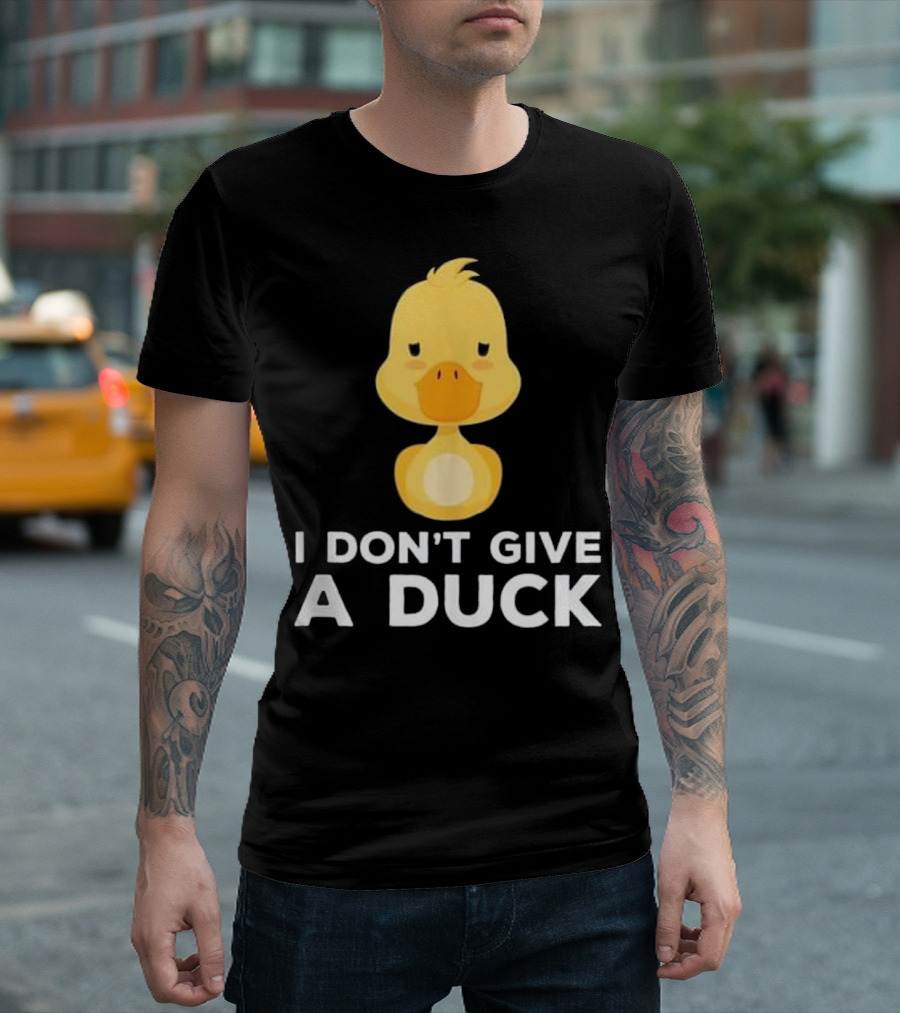 I Don't Give A Duck Cute Yellow Cartoon Humor T-Shirt