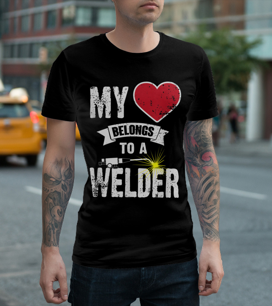 My Heart Belongs To A Welder Craftsman Repairm T-Shirt