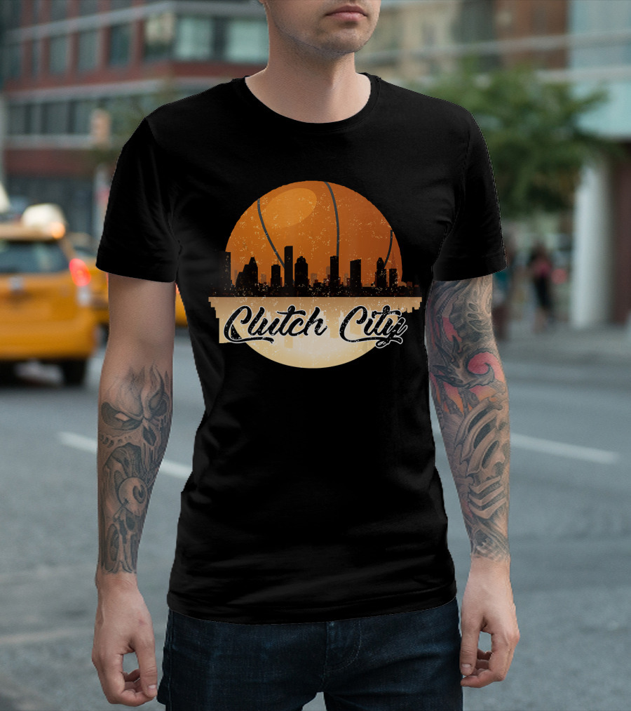 Clutch City Basketball Skyline Houston T-Shirt
