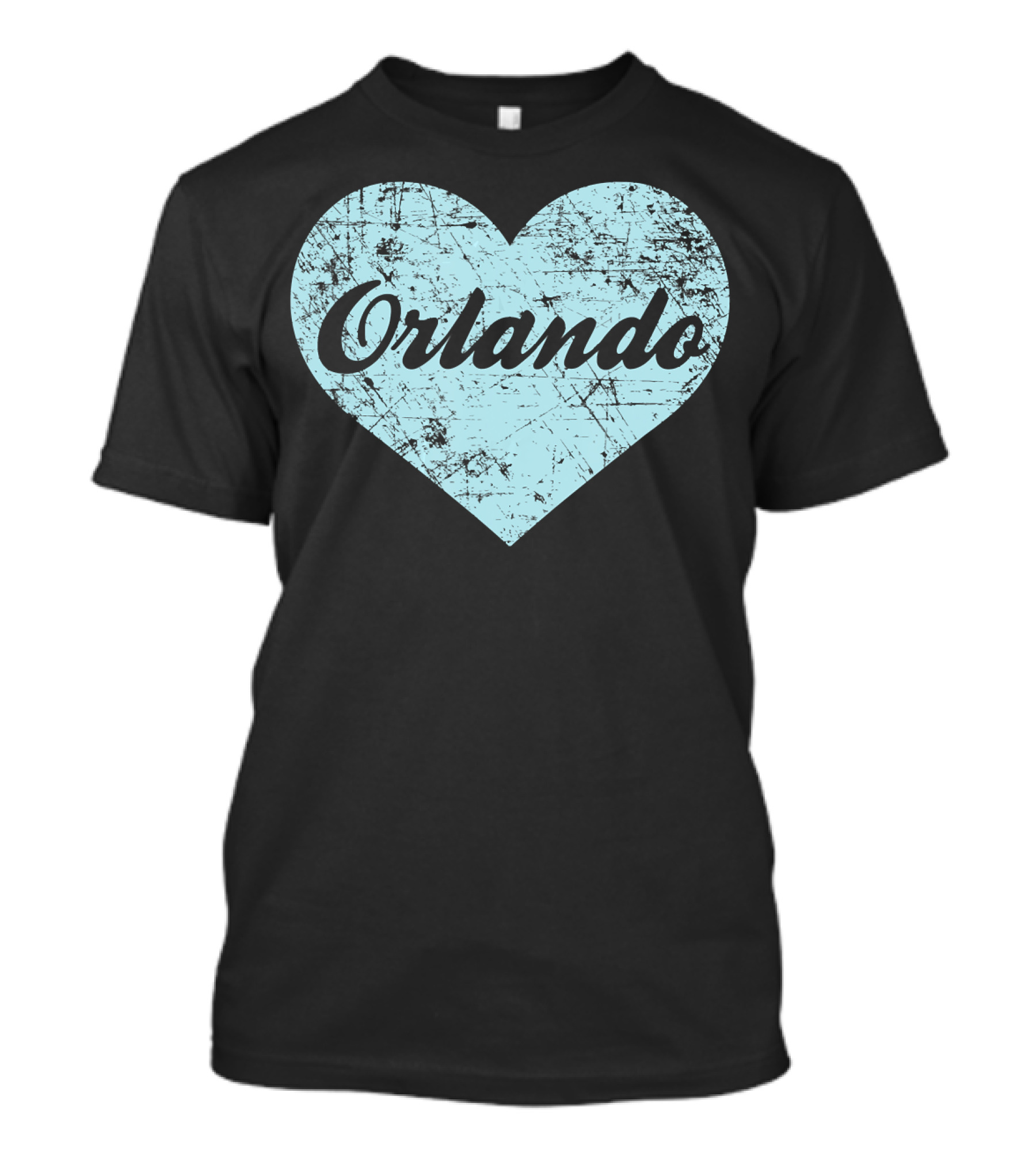 Orlando Heart Florida Souvenir Blue Vintage Grunge T-Shirt