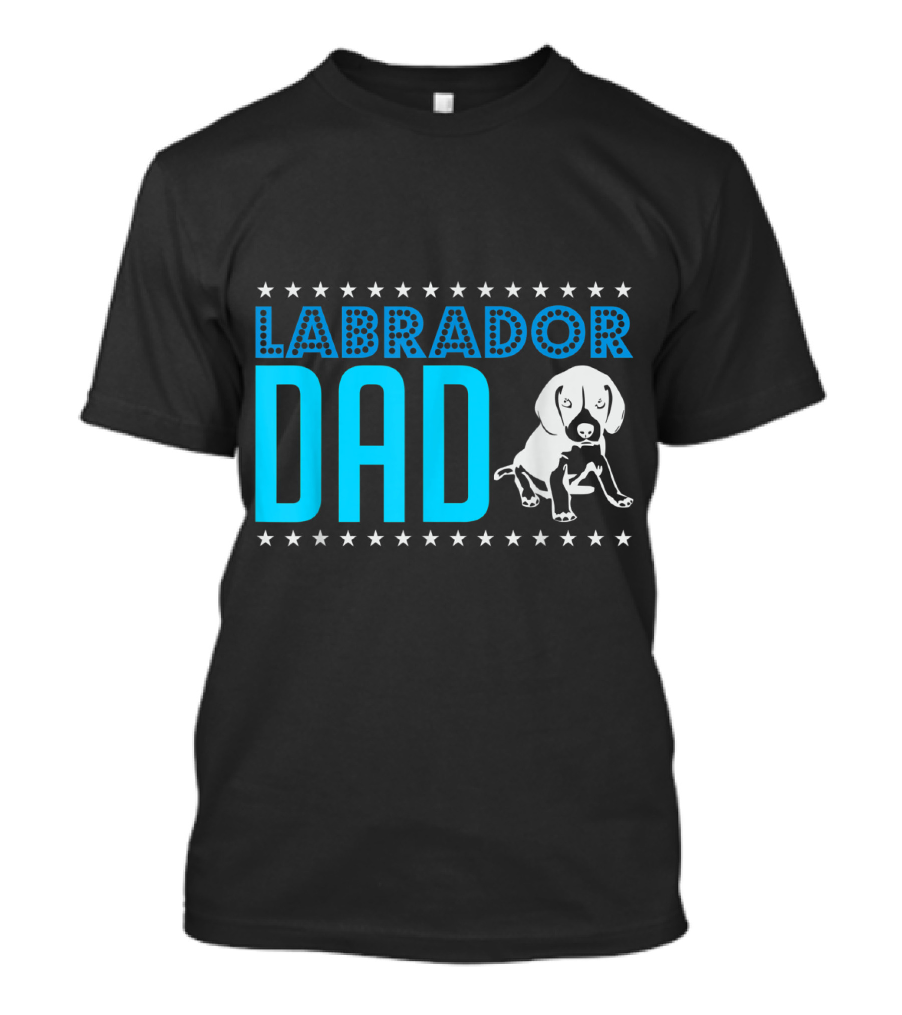 Labrador Dad Vintage Style Funny Labrador With Star Accents T-Shirt