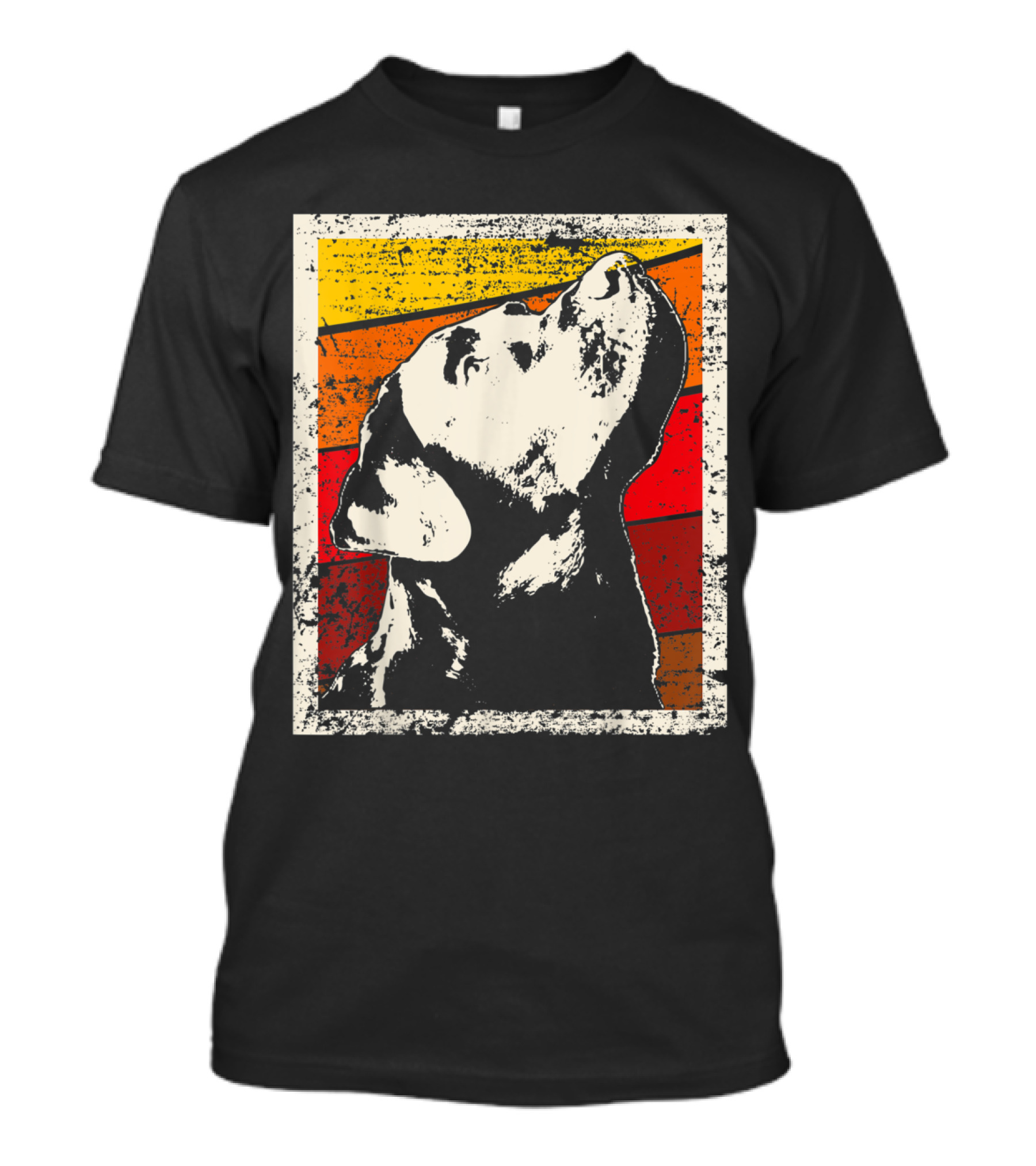 Retro Labrador Retriever Dad Graphic With Sunset Colors T-Shirt