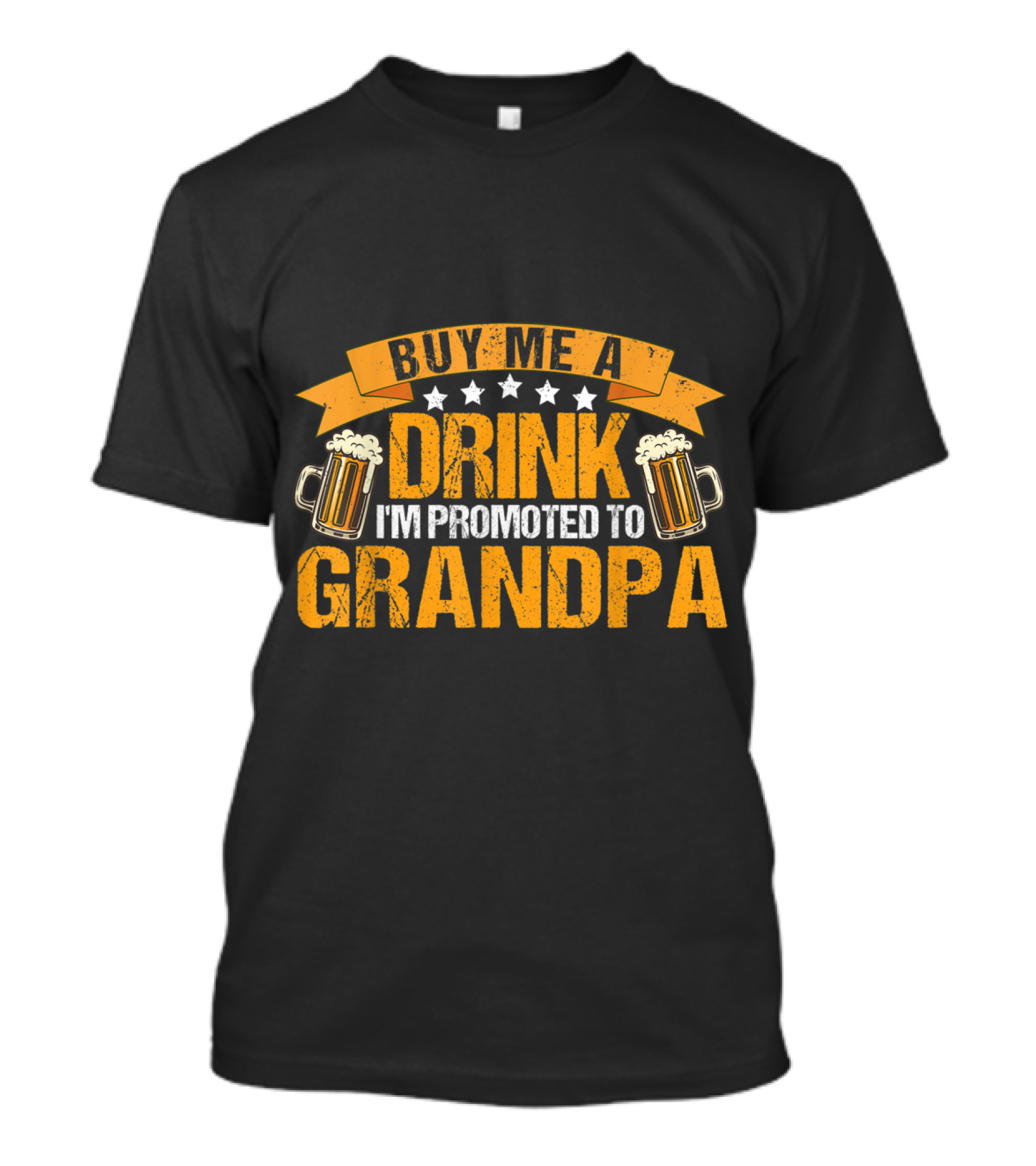 Buy Me A Drink I'm Promoted To Grandpa With Beer Mugs T-Shirt