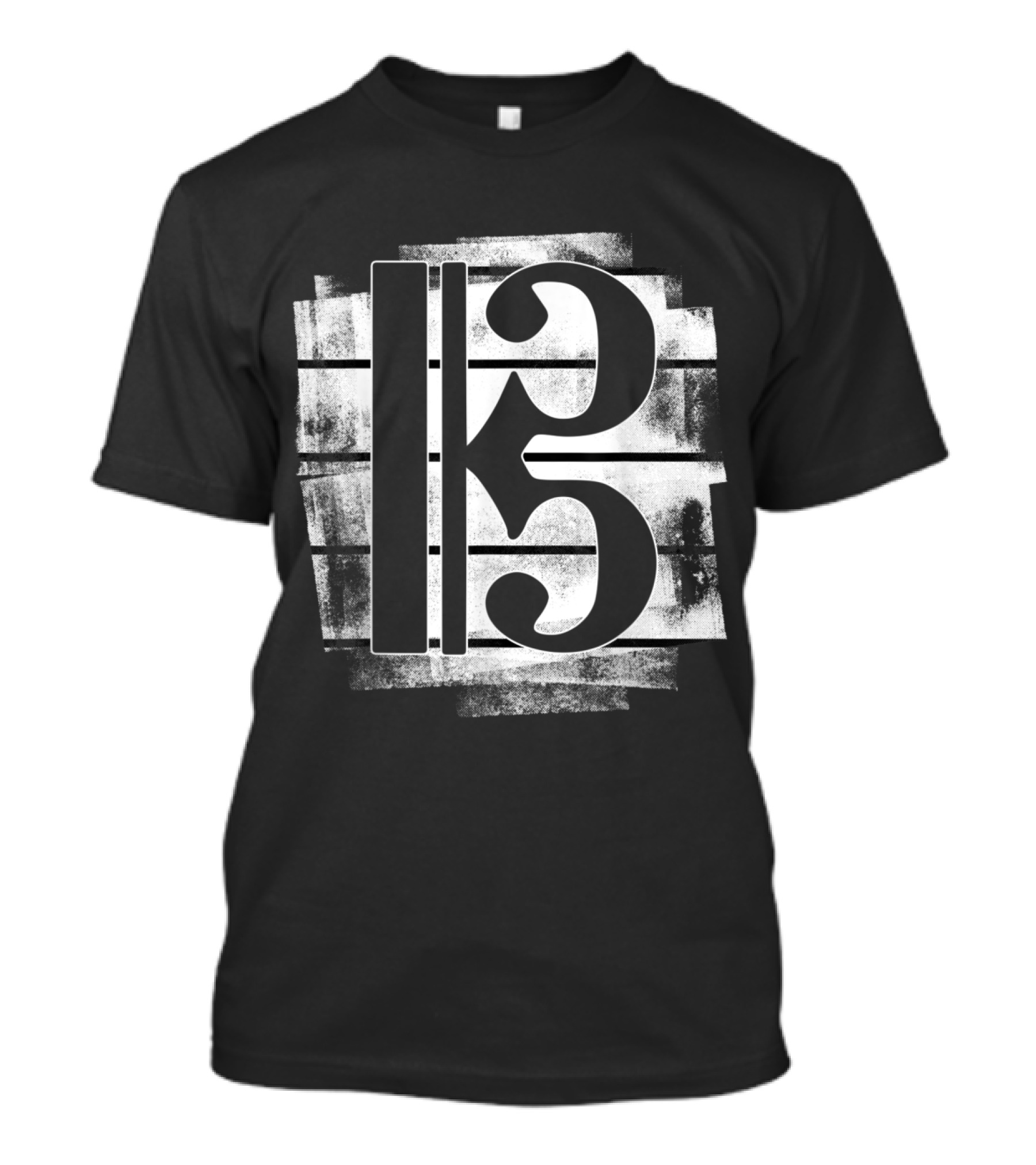 Tenor Clef Alto Clef Grunge Style Music T-Shirt