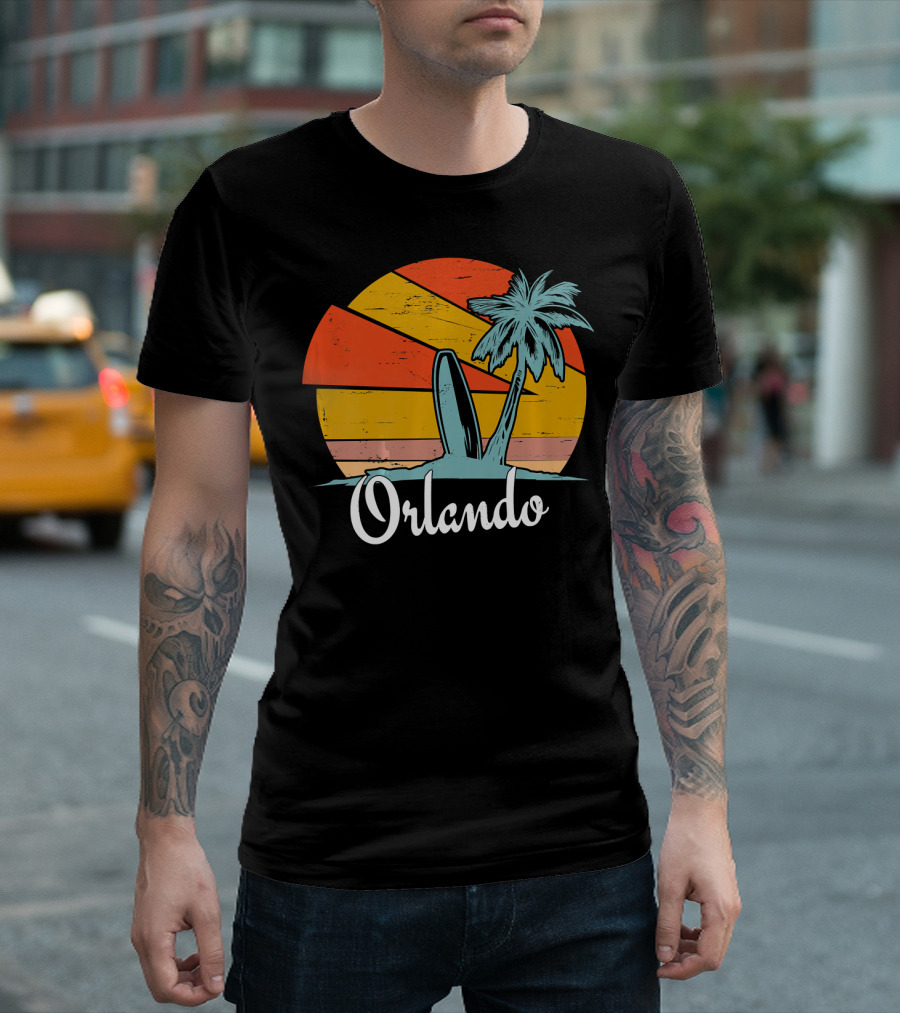 Orlando Surfboard Beach Palm Sunshine Florida Vacation T-Shirt