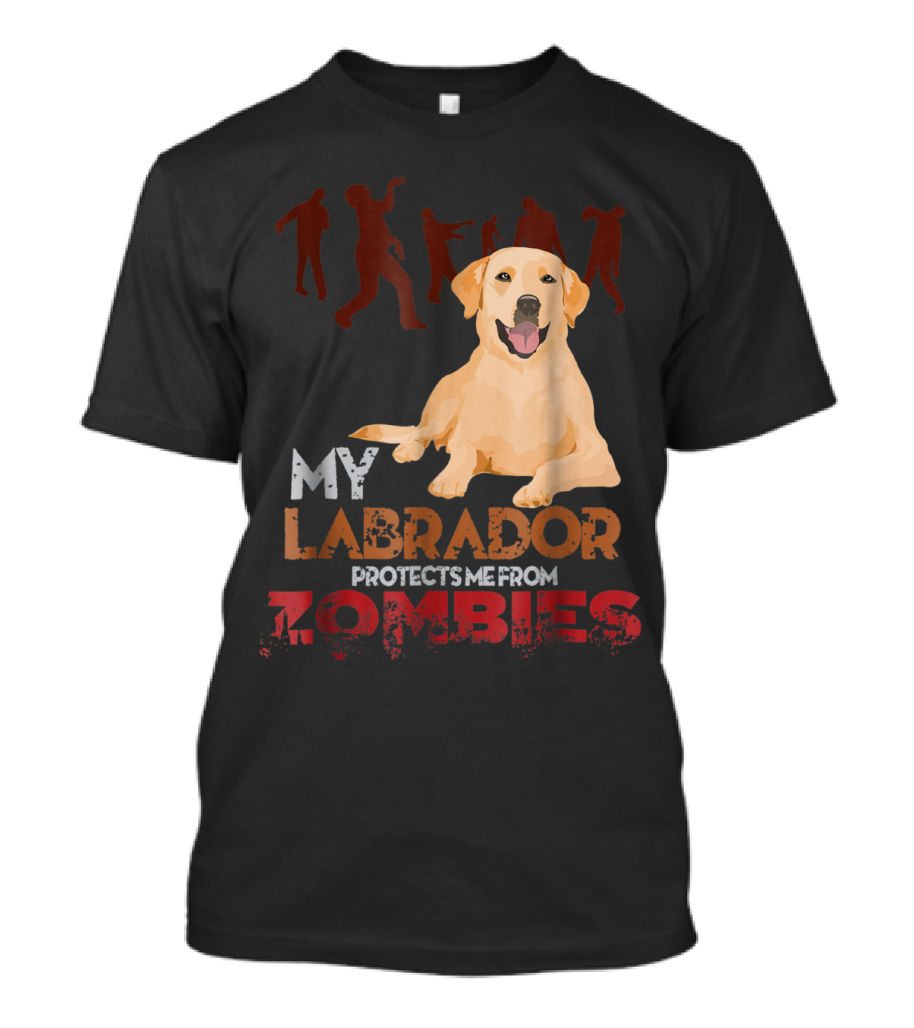 My Labrador Protects Me From Zombies Labrador Dog Zombie T-Shirt