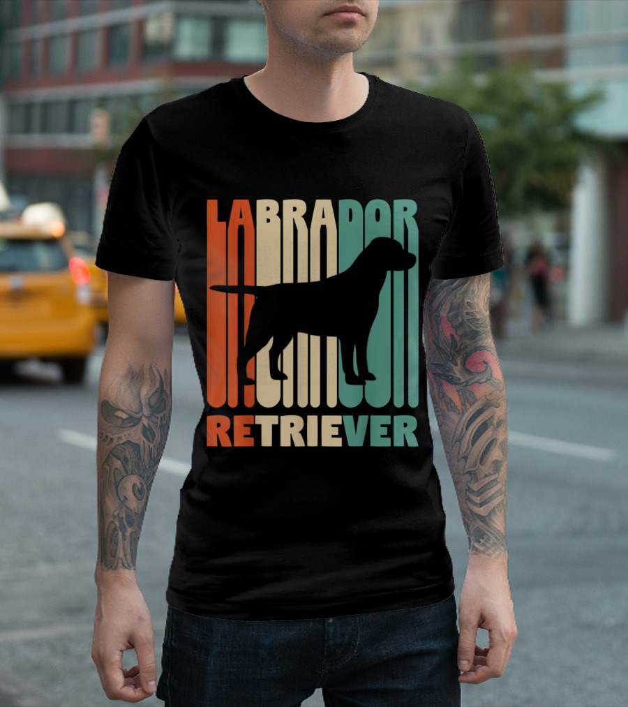 Vintage Labrador Retriever Silhouette Retro T-Shirt