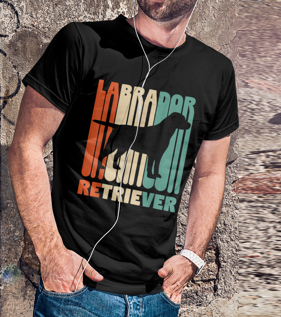 Vintage Labrador Retriever Silhouette Retro T-Shirt