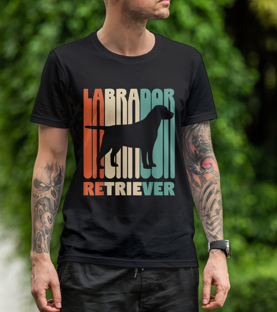 Vintage Labrador Retriever Silhouette Retro T-Shirt