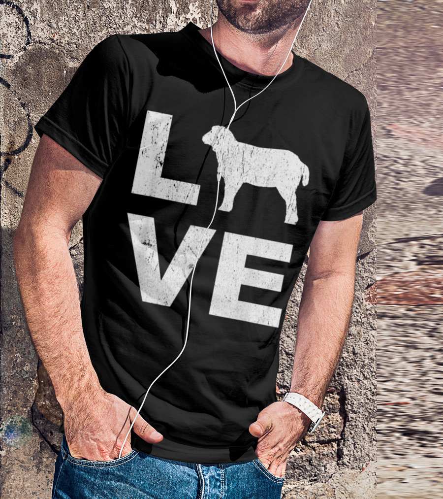 LOVE Sheep Animal Lovers Distressed FFA Style Graph Vintage Text T-Shirt