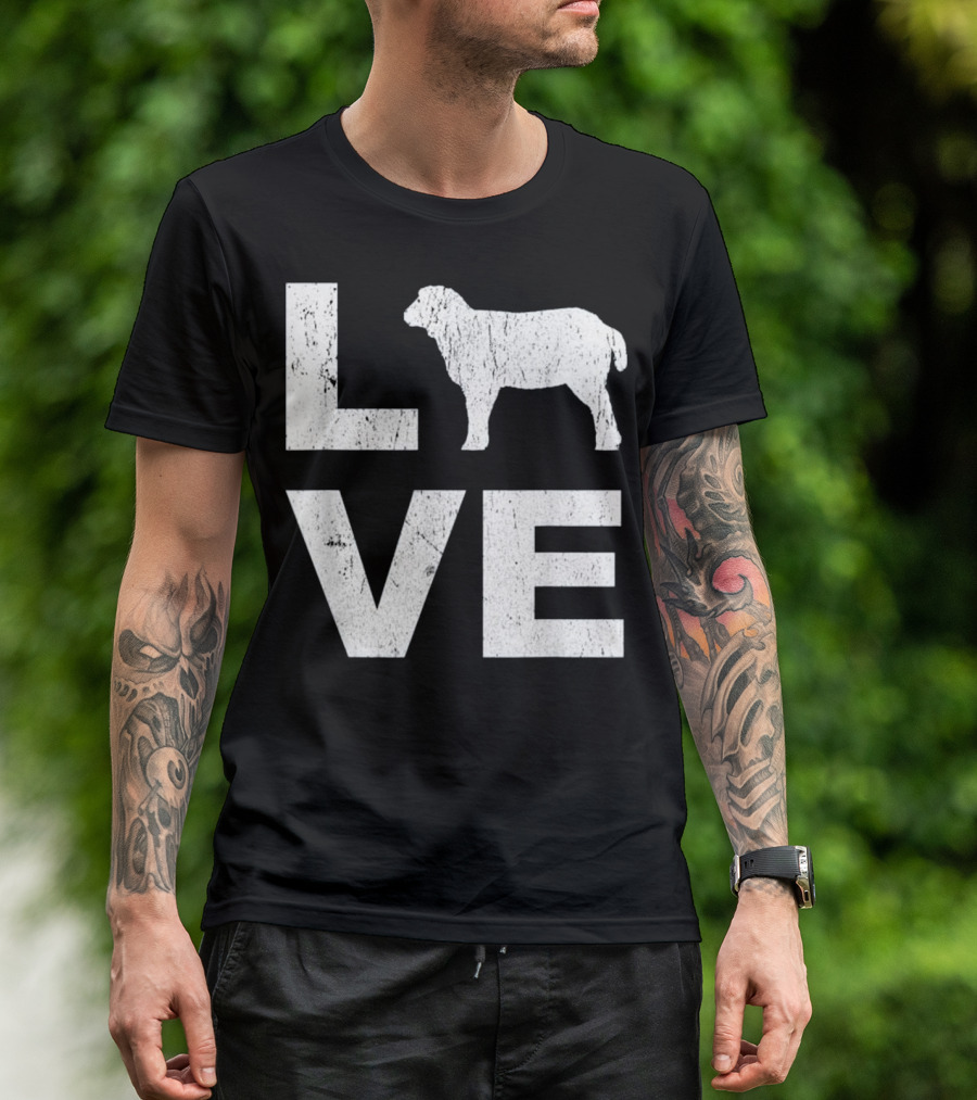 LOVE Sheep Animal Lovers Distressed FFA Style Graph Vintage Text T-Shirt