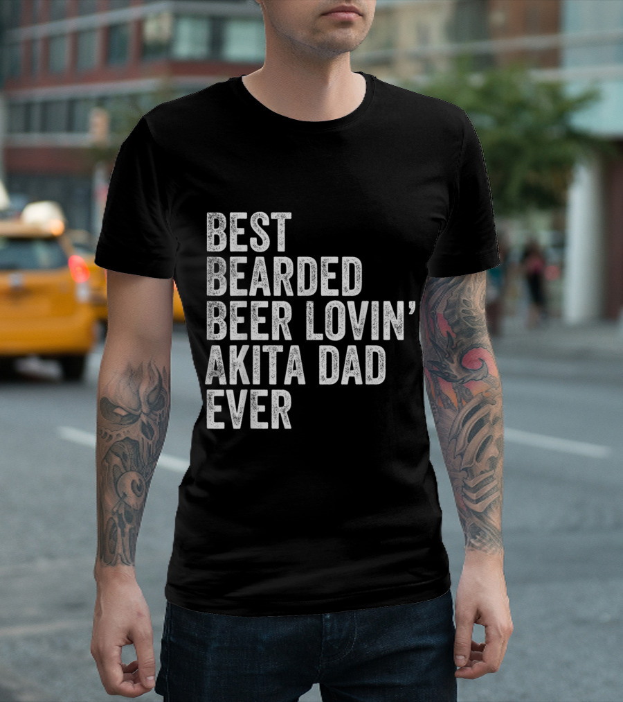 Best Bearded Beer Lovin' Akita Dad Ever T-Shirt