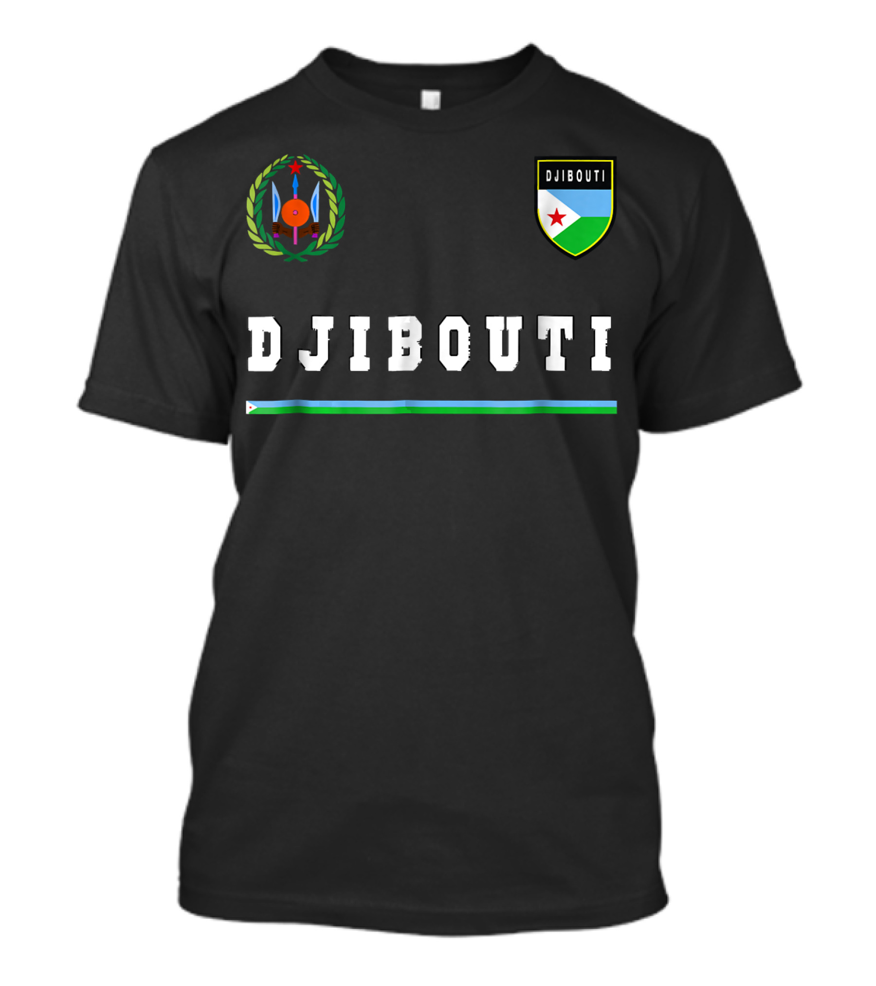Djibouti Soccer Jersey National Emblem And Flag T-Shirt