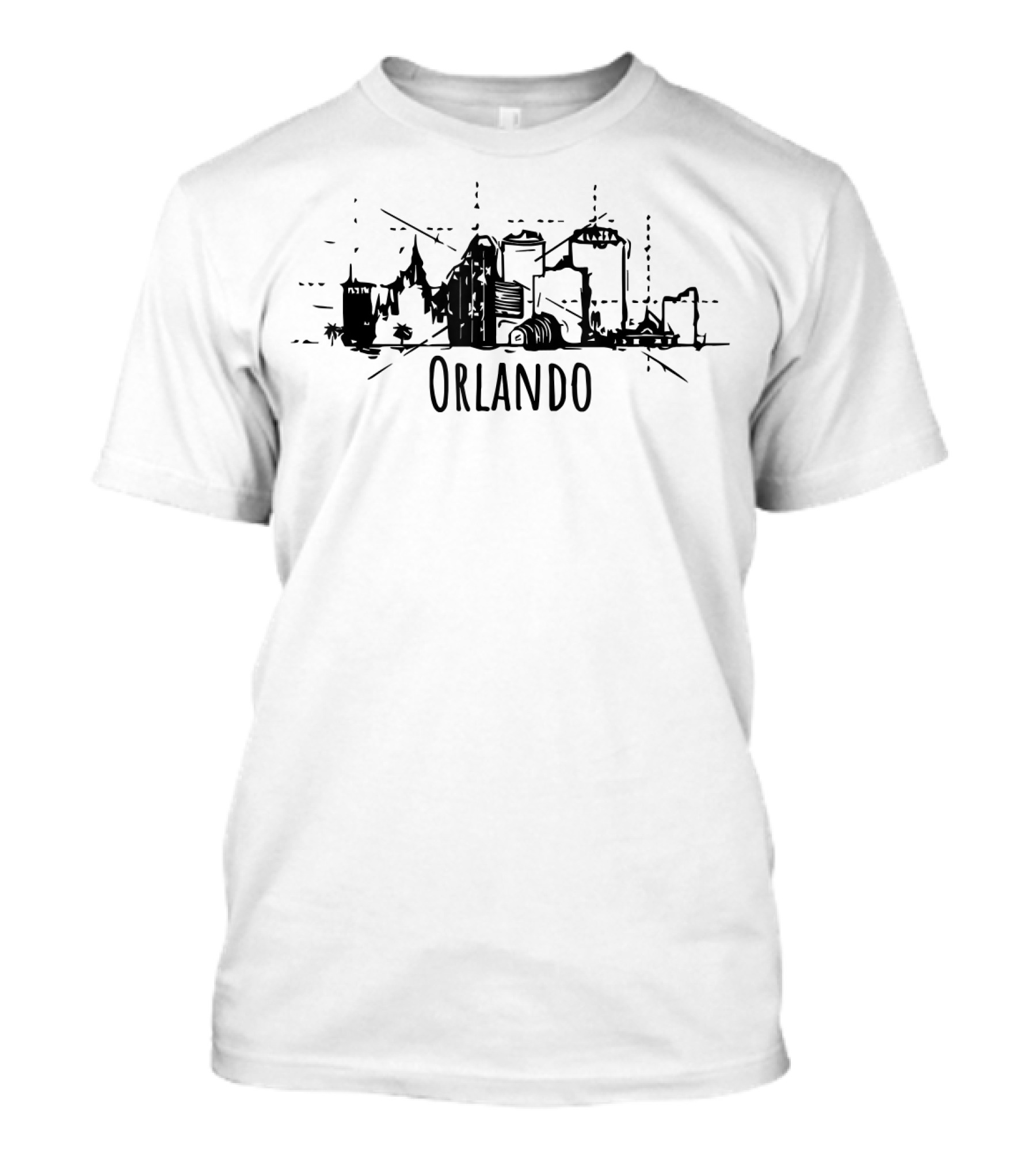 Orlando Florida Skyline Sketch Cityscape T-Shirt