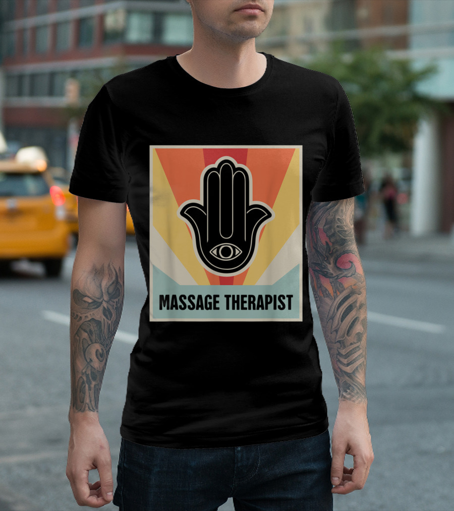 Vintage Hamsa Eye Retro Massage Therapist T-Shirt