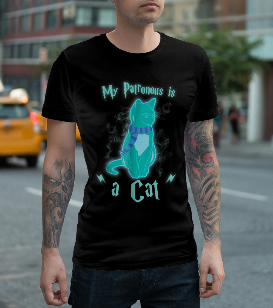 My Patronus Is A Cat Funny Kitten Wizardry Humor T-Shirt