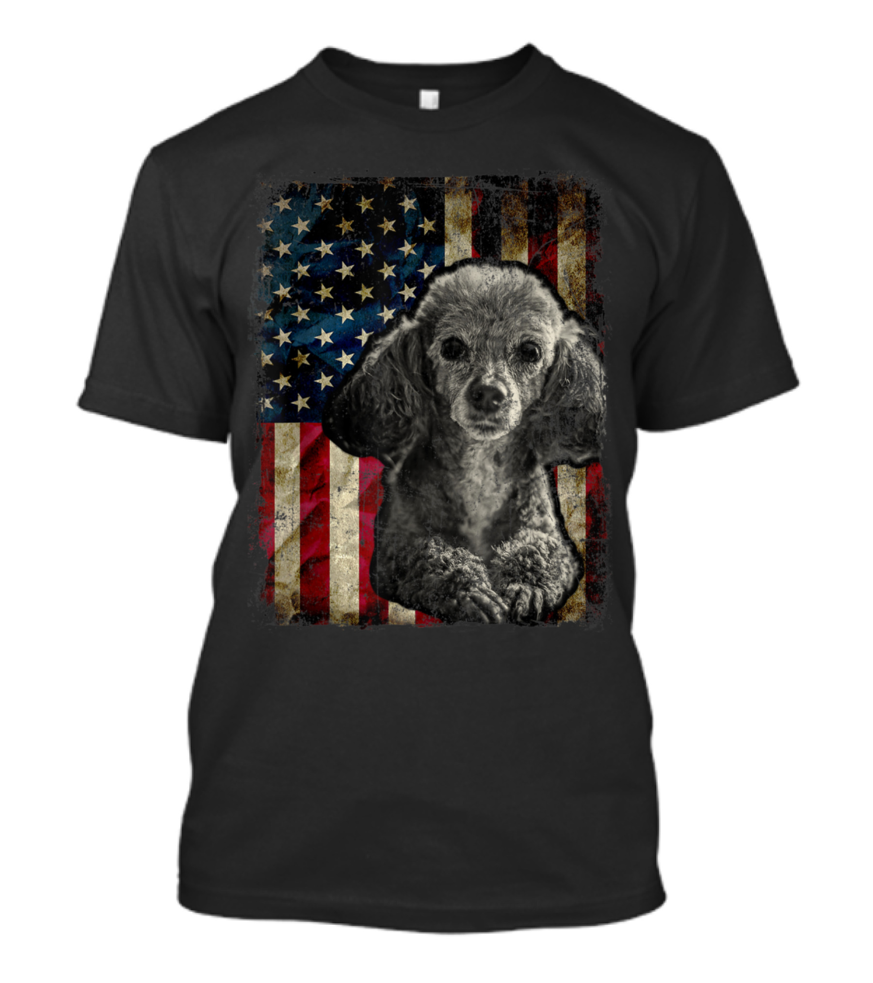 Poodle Dog 4th Of July American Flag Patriotic T-Shirt