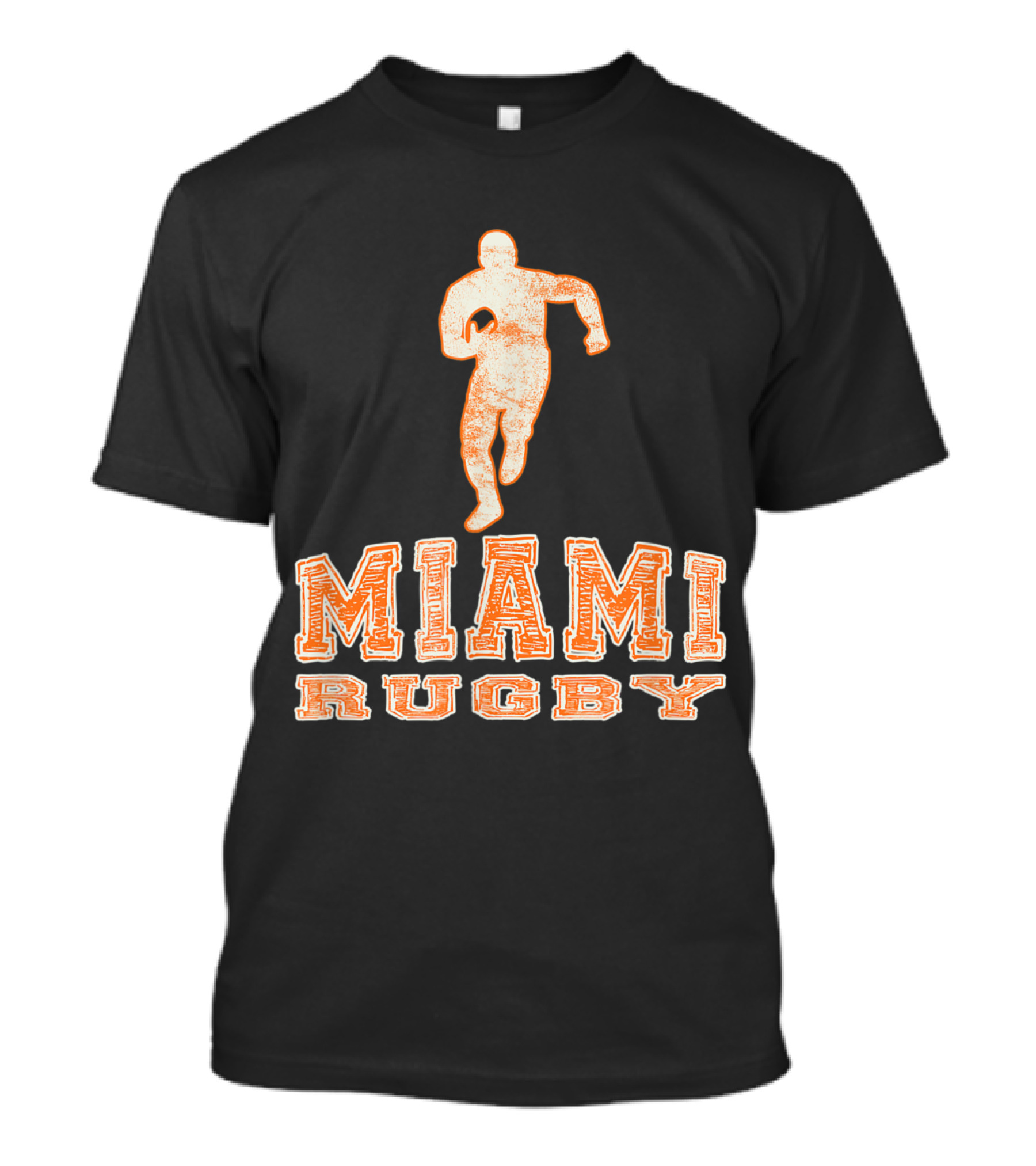 Vintage Miami Rugby Graphic With Running Player T-Shirt