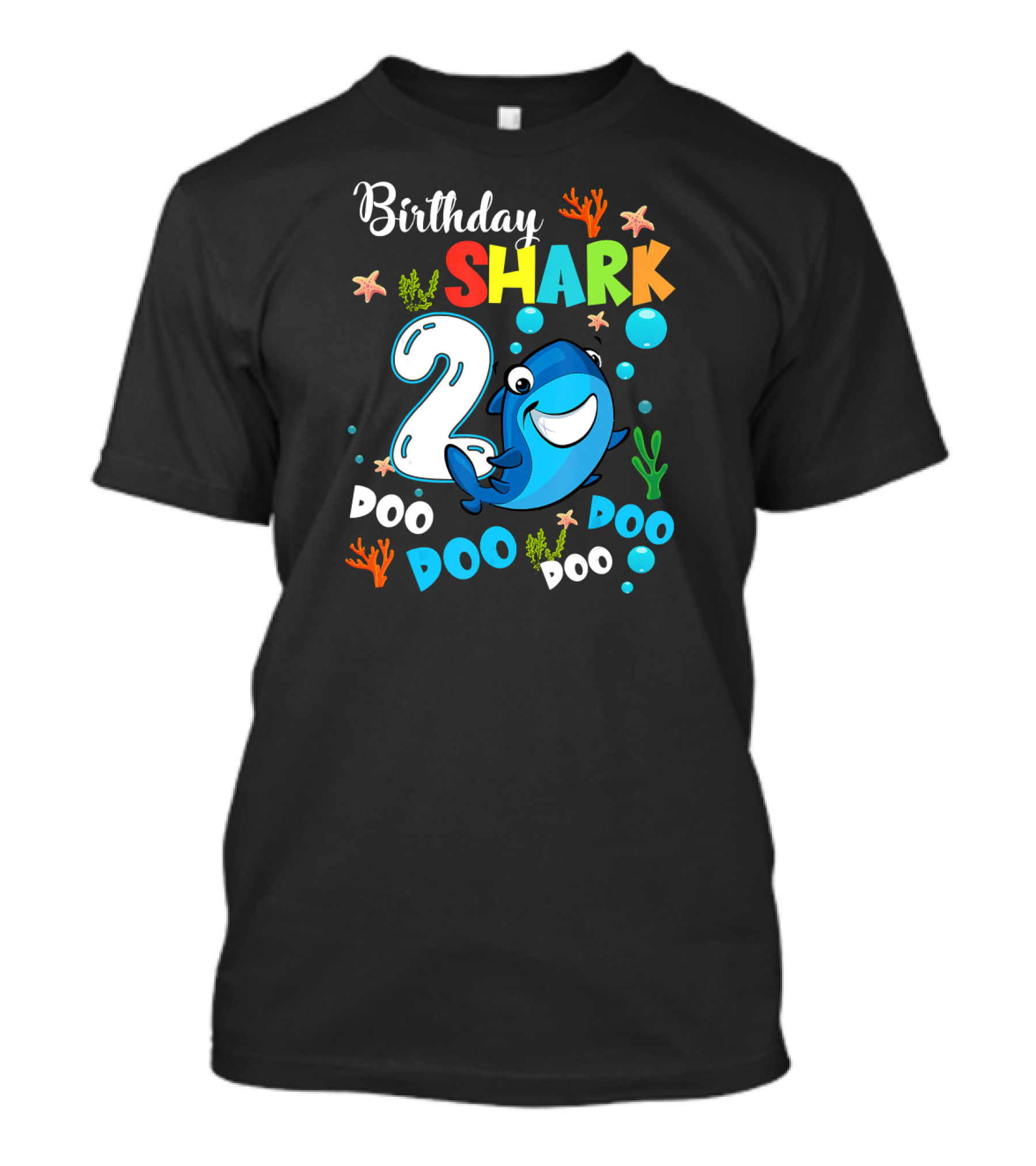 Birthday Shark 2 Doo Doo Doo 2nd Birthday Boy Funny Baby T-Shirt