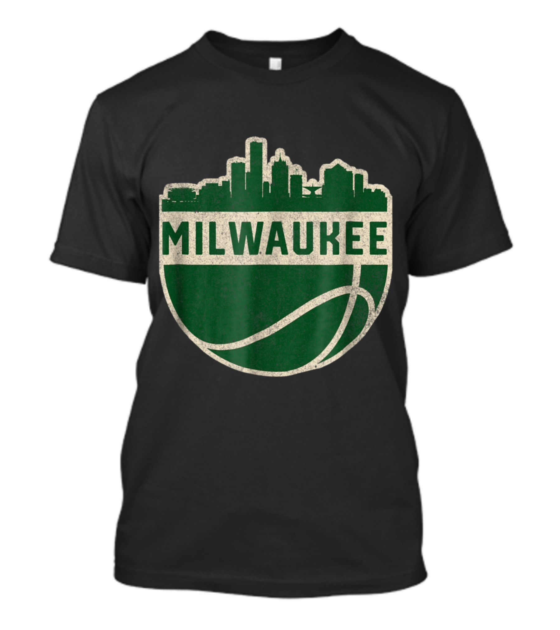 Vintage Milwaukee Wisconsin Cityscape Basketball T-Shirt