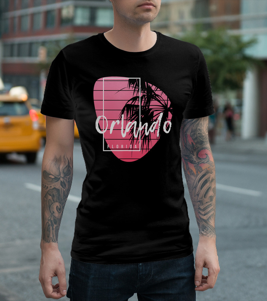 Orlando Florida Sunset Palm Trees Vacation T-Shirt