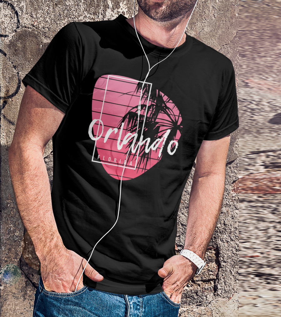 Orlando Florida Sunset Palm Trees Vacation T-Shirt