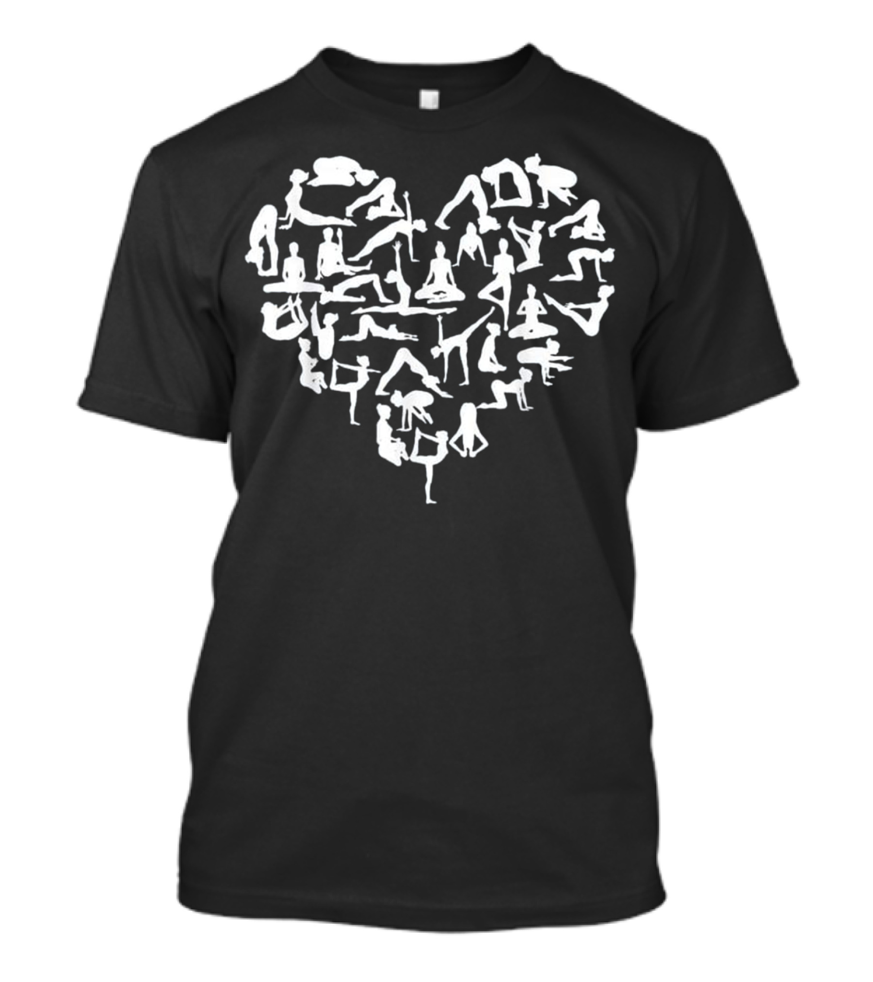 Heart Yoga Poses Pattern Love Yoga T-Shirt
