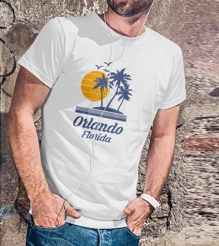 Orlando Florida Sunset Beach Palm Trees Souvenir T-Shirt