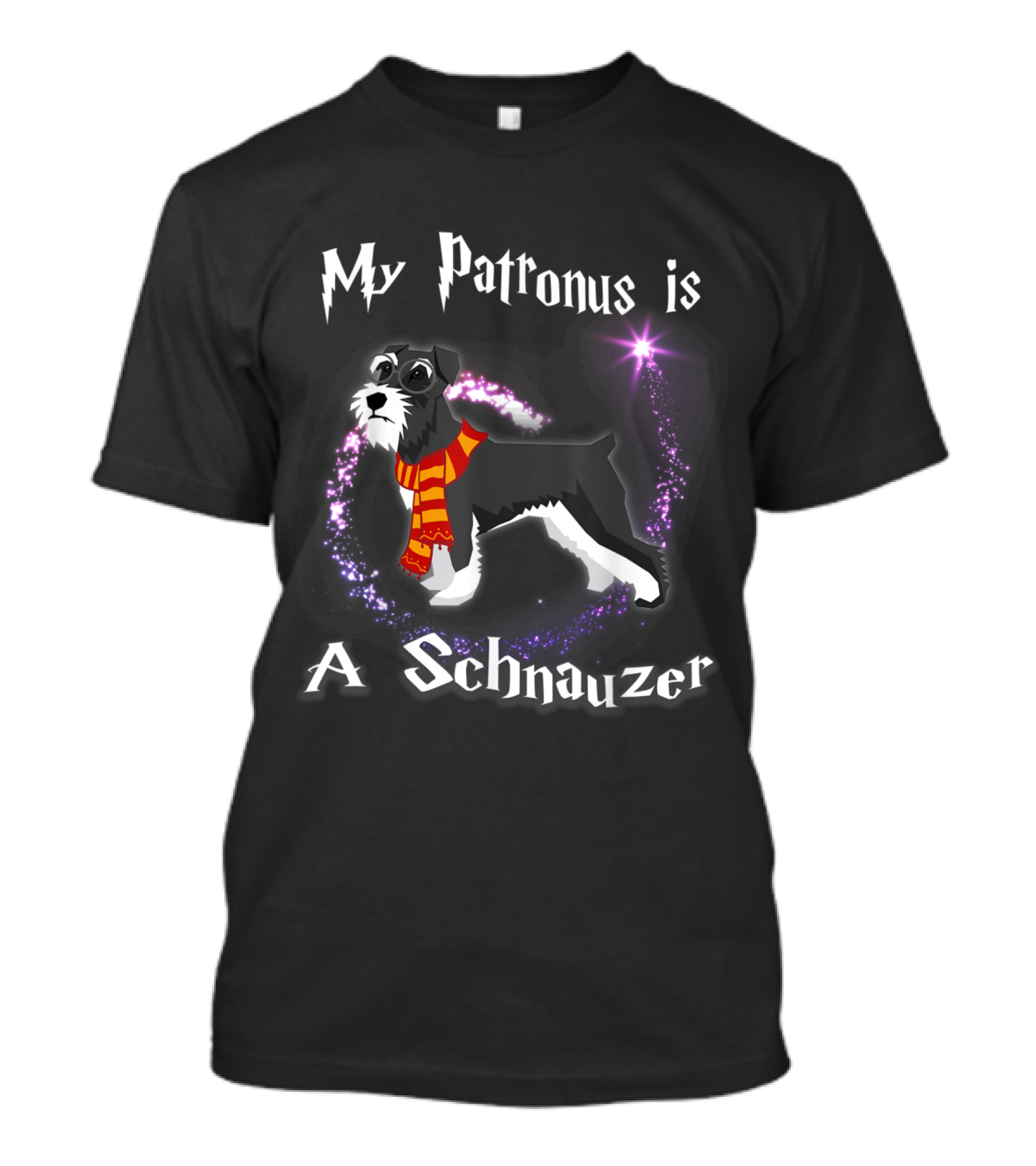 My Patronus Is A Schnauzer With Wizard Scarf And Magic Sparkles T-Shirt