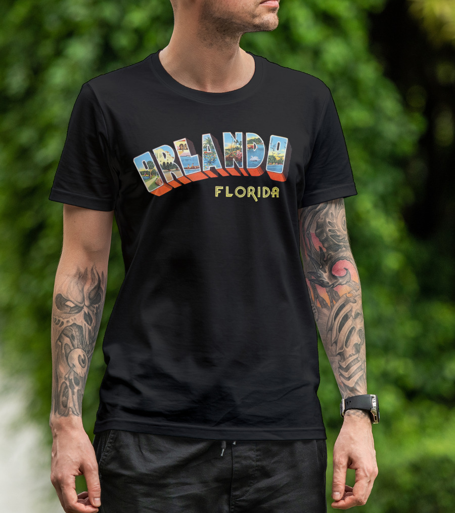 Orlando Florida FL Vintage Postcard Scenic Landmarks T-Shirt