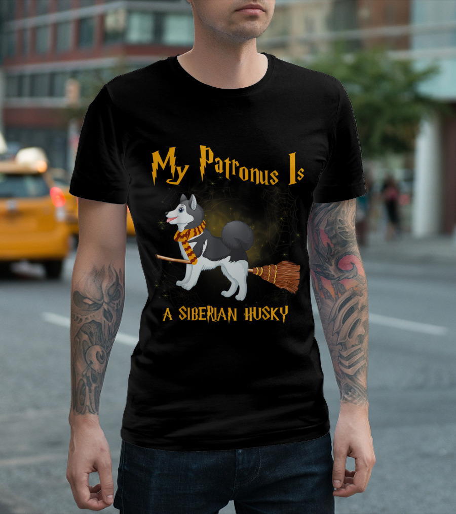 My Patronus Is A Siberian Husky Broomstick Wizardry T-Shirt