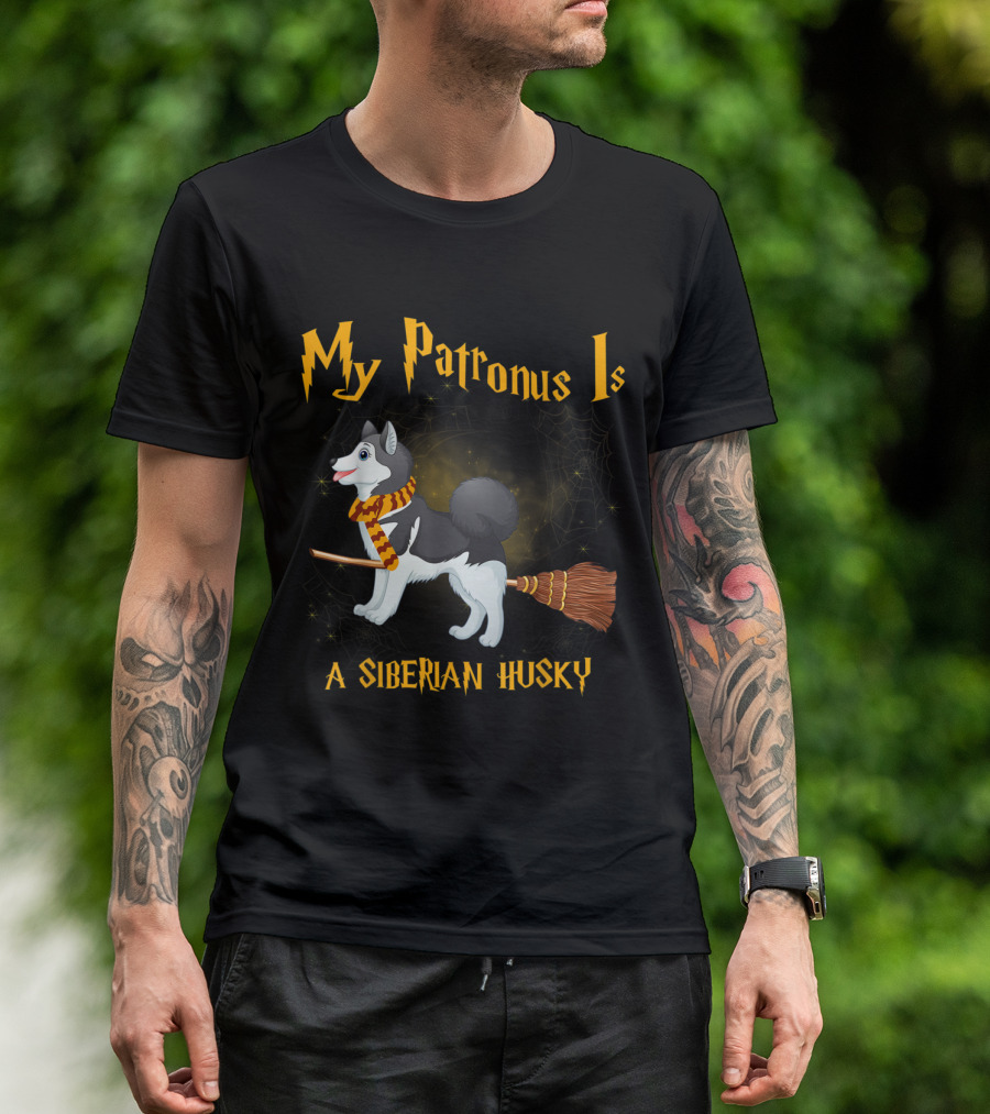 My Patronus Is A Siberian Husky Broomstick Wizardry T-Shirt