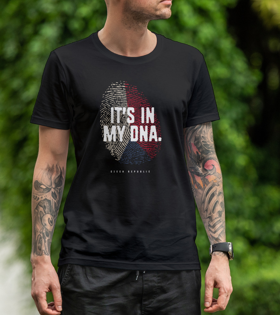 IT'S IN MY DNA Czech Republic Fingerprint Flag T-Shirt