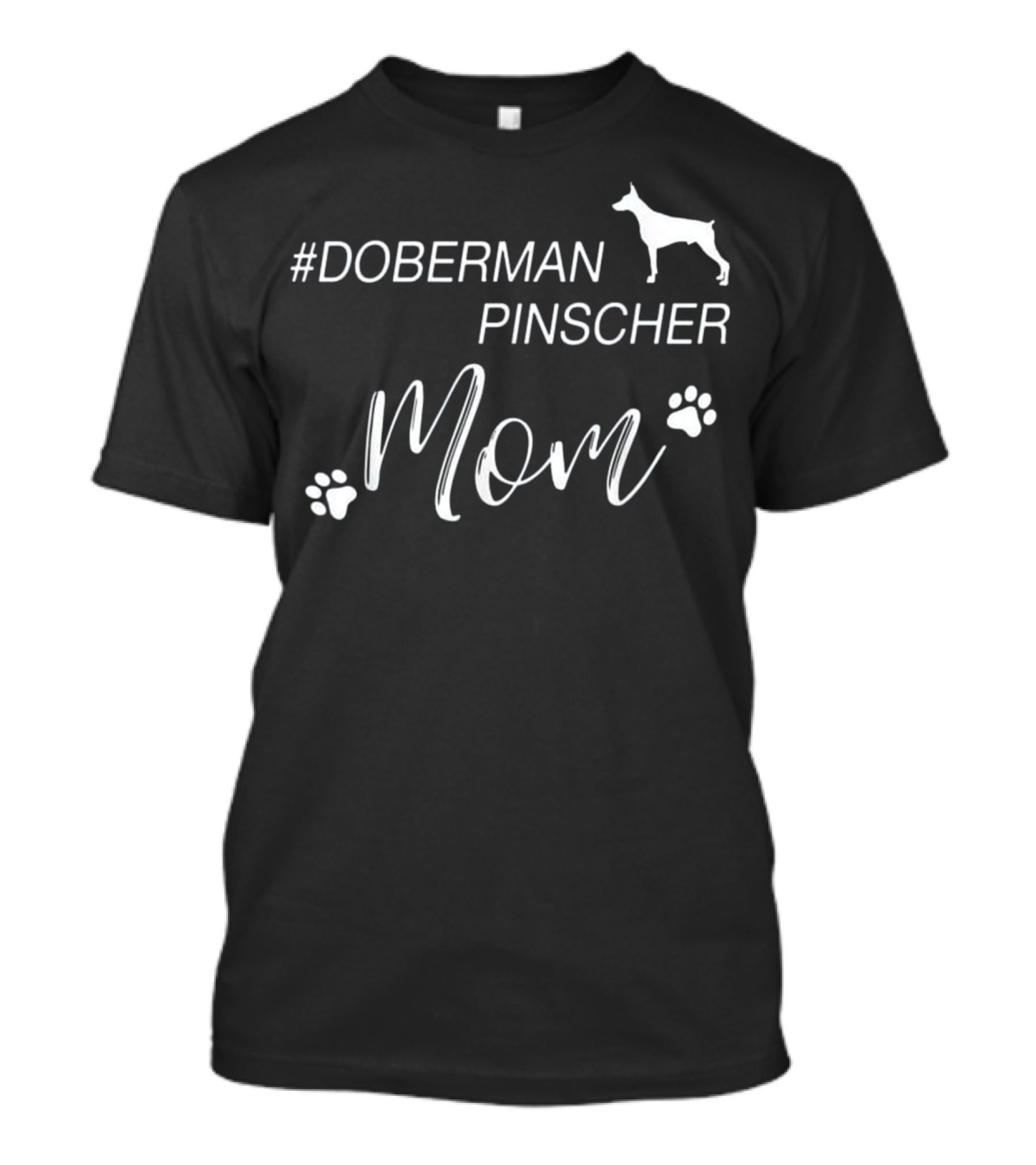 Doberman Pinscher Mom Paw Prints Dog T-Shirt
