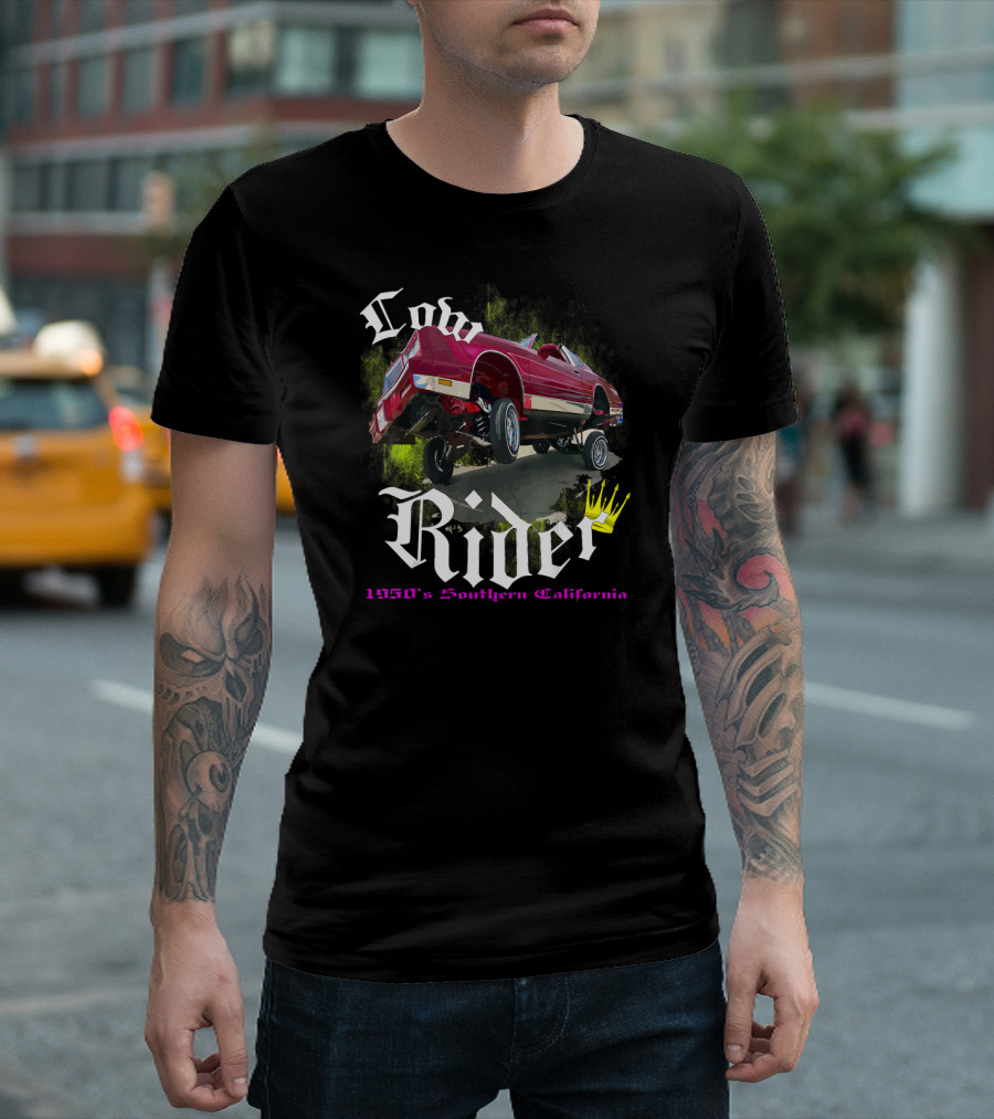 Low Rider 1950's Southern California Classic Car with Crown T-Shirt