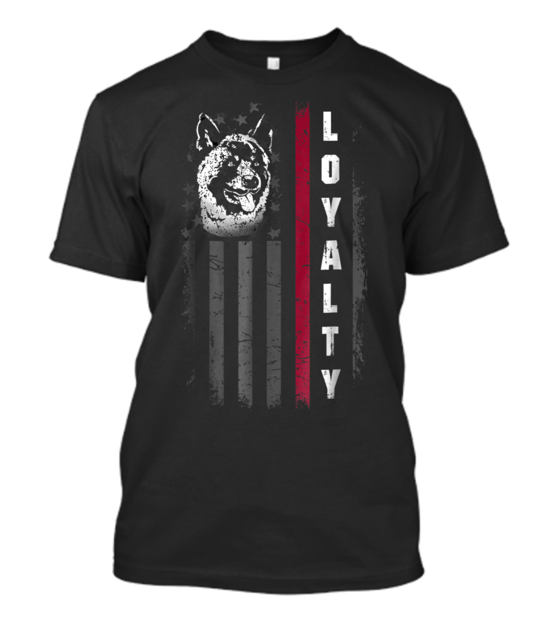 LOYALTY Vintage Patriot Akita American Flag T-Shirt