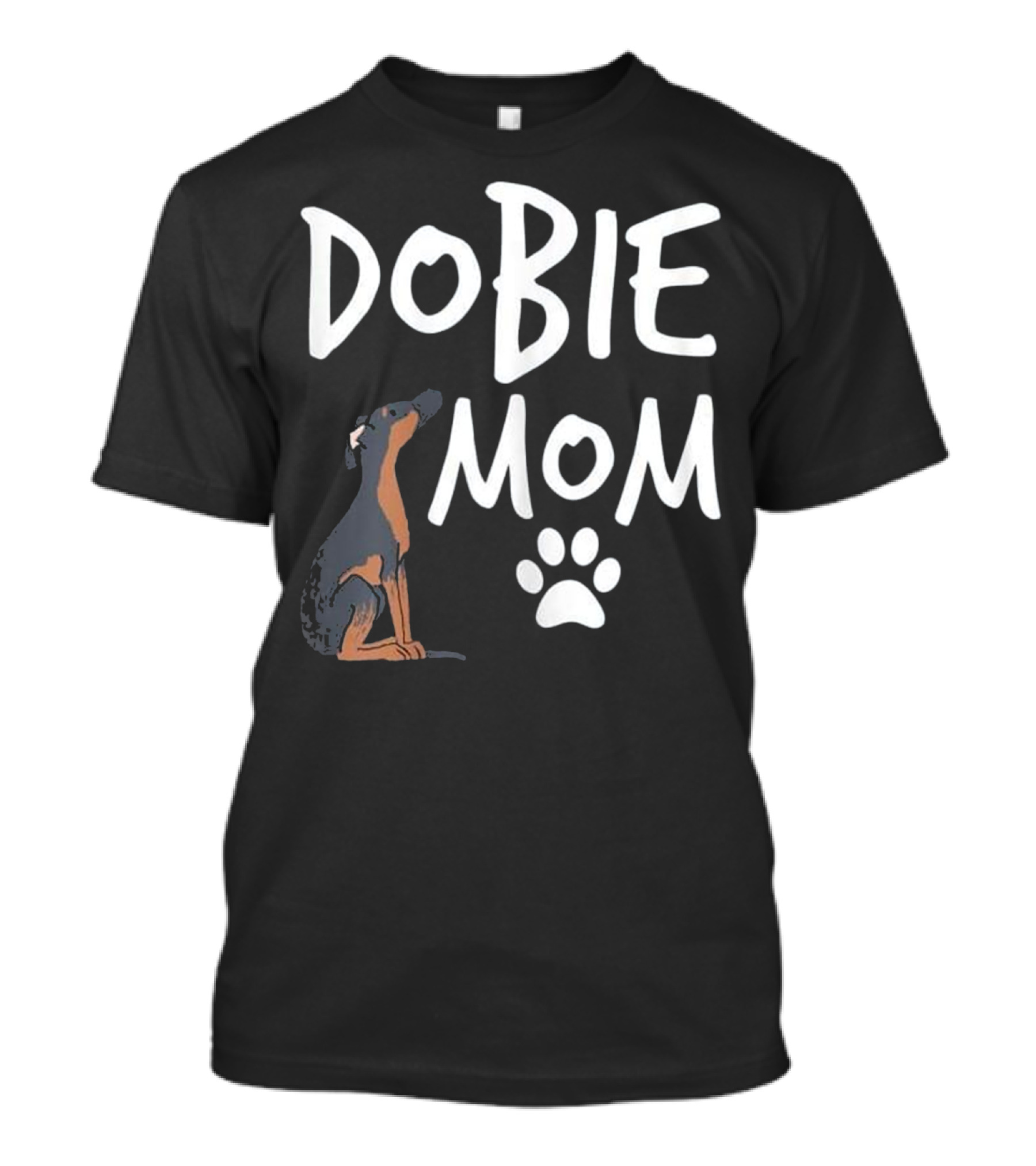 Dobie Mom Doberman Pinscher Dog Puppy Pet Paw Prints T-Shirt